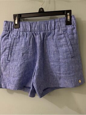 Lilly Pulitzer Blue High-Waist Linen Blend Shorts